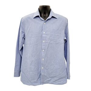 2/$20 Black Brown Brand Blue Buttons Down Shirt 100% Cotton Size: M